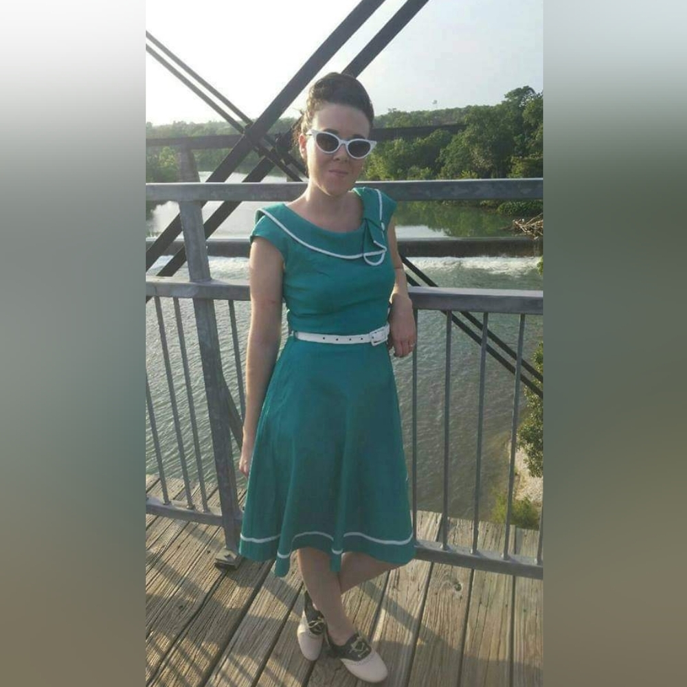 Voodoo Vixen Teal Swing Dress